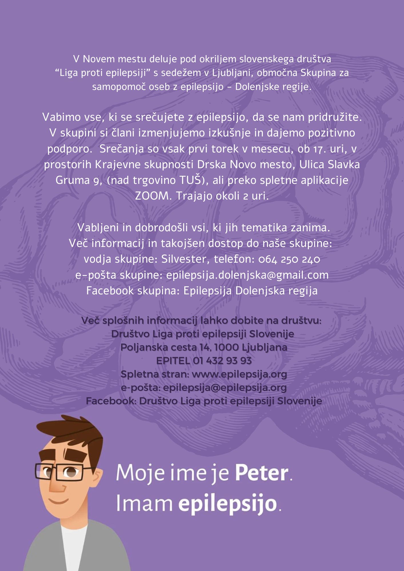 PLAKAT Dolenjska regija skupina za samopomoč oseb z epliepsijo  30.8.2022 (jpeg slika)